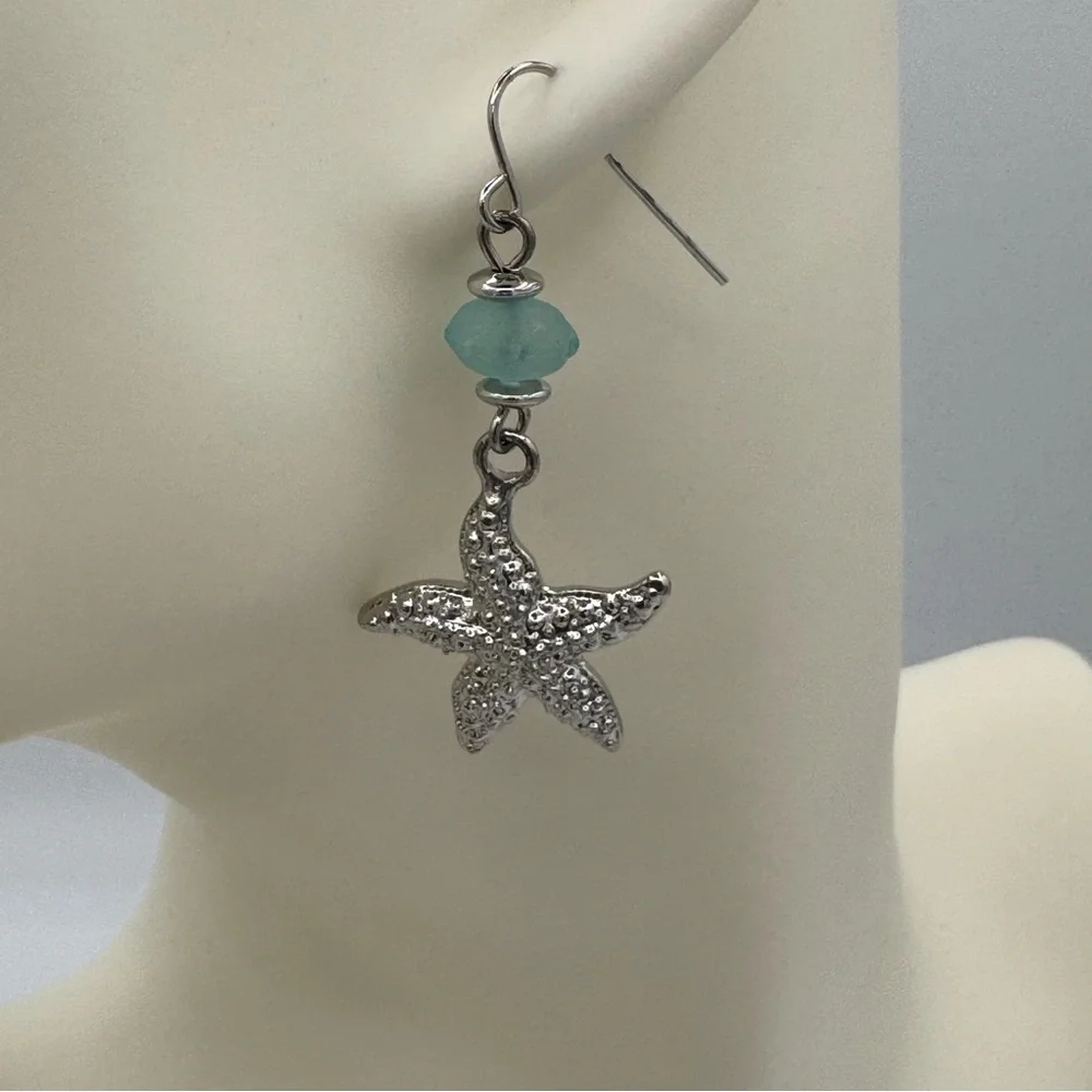 Hannah Brilliance Nautical Beach Ocean Sea Glass Sea Life Bracelet and Earrings - Picture 3 of 11